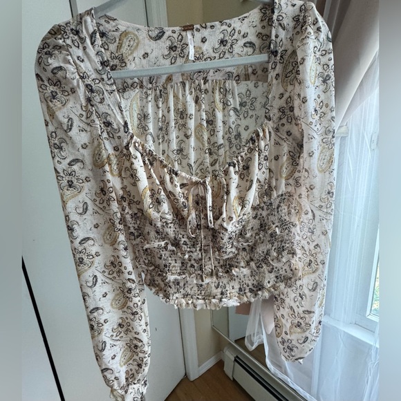 FP Movement by Free People Tops - Free people new Beige combo Women's Floral Long Sleeve blouse ret:$98 sz S